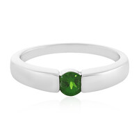 Zilveren ring met een Russische diopsied