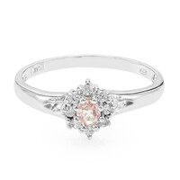 Zilveren ring met een Padparadscha saffier