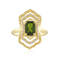 Zilveren ring met een Russische diopsied