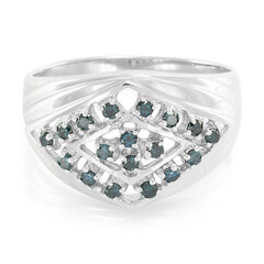 Zilveren herenring met Fancy diamanten