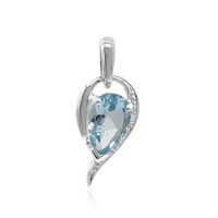Zilveren hanger met een hemel-blauwe topaas