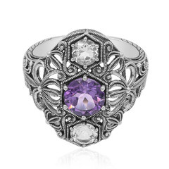 Zilveren ring met een amethist