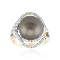 Gouden ring met een Tahiti parel (TPC)