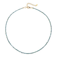 Zilveren halsketting met blauwe diamanten