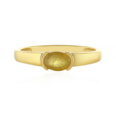Zilveren ring met een Gele Madagaskar Saffier