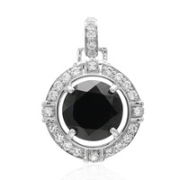 Zilveren hanger met een zwarte spinel