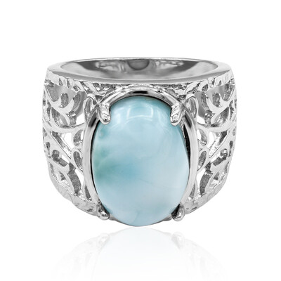 Zilveren ring met een larimar
