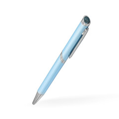 Messingen pen met een hemel-blauwe topaas