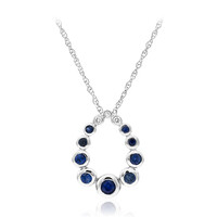 Gouden halsketting met Blauwe Ceylon saffieren