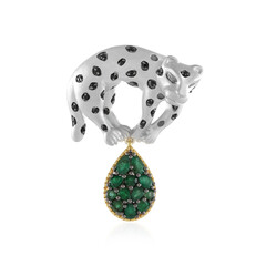 Zilveren broche met Zambia-smaragdstenen (Gems en Vogue)
