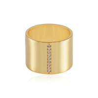 Messing ring met I3 (H) Diamanten (Juwelo Style)
