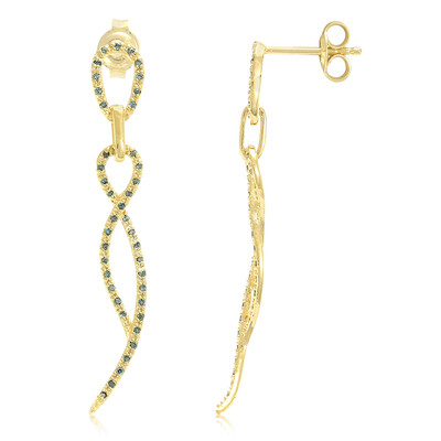 Zilveren oorbellen met Fancy diamanten