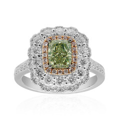 Gouden ring met een SI1 Groene diamant  (CIRARI)