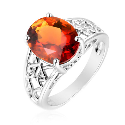 Zilveren ring met een Madeira citrien