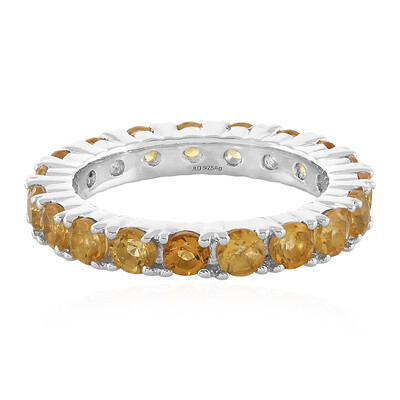 Zilveren ring met citrienstenen