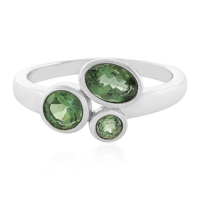Zilveren ring met een Chroom apatiet