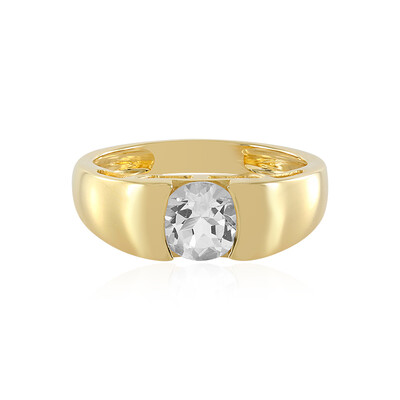 Zilveren ring met een witte topaas