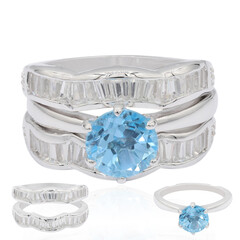 Zilveren ring met een Zwitsers-blauwe topaas