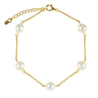 Zilveren armband met zoetwater kweekparels
