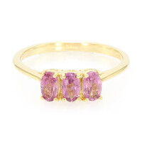 Zilveren ring met roze koper toermalijnen
