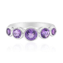 Zilveren ring met een Boliviaanse amethist