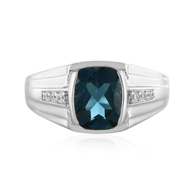 Zilveren ring met een Londen-blauwe topaas