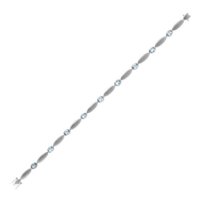 Platina armband met Santa Maria-aquamarijnstenen (CUSTODANA)