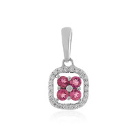 Zilveren hanger met roze toermalijnen