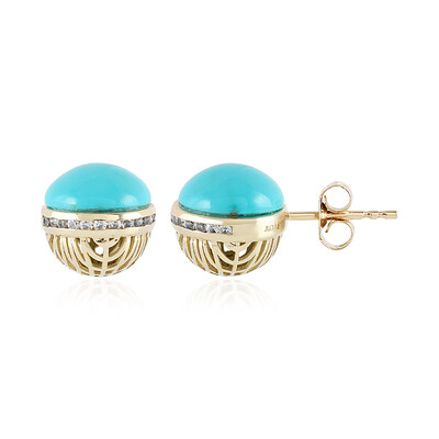 Gouden oorbellen met Sleeping Beauty Turkooisen (Ornaments by de Melo)