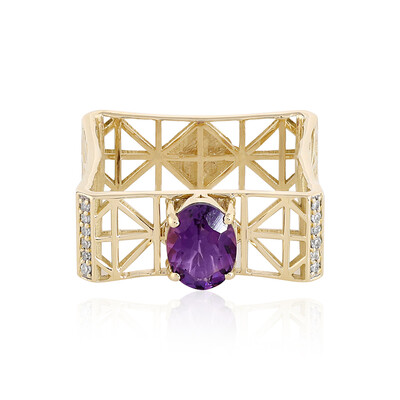 Gouden ring met een Uruguay amethist (Ornaments by de Melo)
