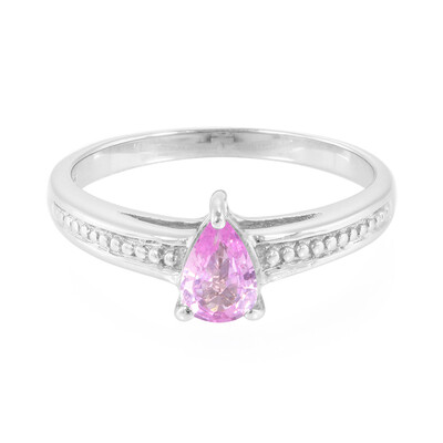 Zilveren ring met een Ceylon roze saffier