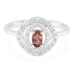 Zilveren ring met een roze toermalijn