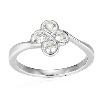 Zilveren ring met zirkonen