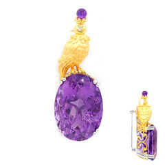 Zilveren hanger met een amethist (Gems en Vogue)