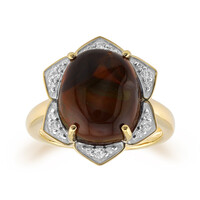 Gouden ring met een vuur agaat