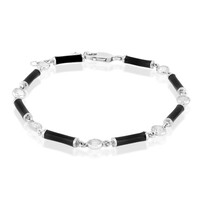 Zilveren armband met witte kwartskristallen