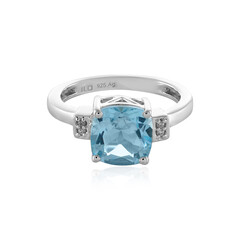 Zilveren ring met een hemel-blauwe topaas