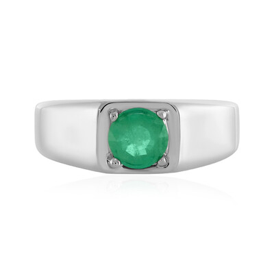 Zilveren ring met een Colombiaanse smaragd
