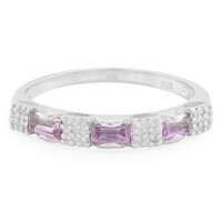 Zilveren ring met Onverhitte Purper Saffieren