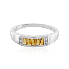 Zilveren ring met citrienstenen