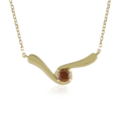 Gouden halsketting met een VS1 rode diamant