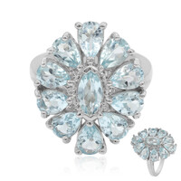 Zilveren ring met een hemel-blauwe topaas