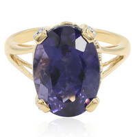 Gouden ring met een bosbes kwarts