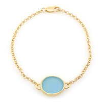 Zilveren armband met een Blauwe chalcedoon