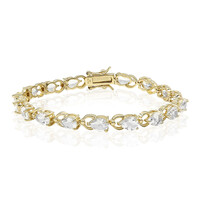 Zilveren armband met witte topaasstenen
