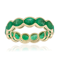 Gouden ring met Zambia-smaragdstenen