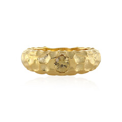 Zilveren ring met een Gele Zirkoon