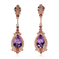 Zilveren oorbellen met amethisten (Dallas Prince Designs)