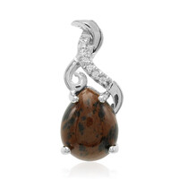 Zilveren hanger met een mahonie obsidiaan