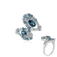 Zilveren ring met een Londen-blauwe topaas